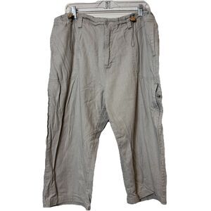 Vintage Petroleum Kurt Linen Cotton Cargo Pants Beige Khaki Cropped Men’s 38